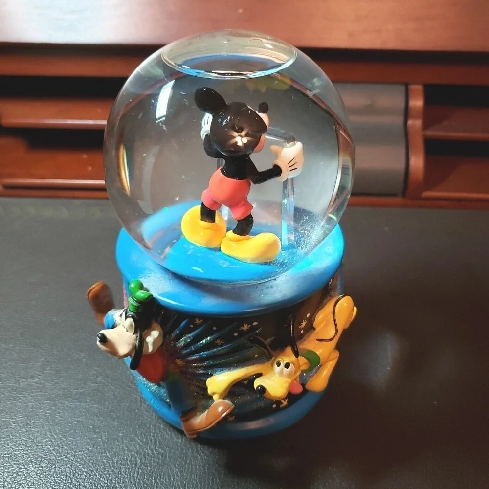 100th Anniversary Mickey Mouse 2001 Glitter Snow Globe Music Box Zip-A-De-DooDah